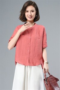 纯棉中年妈妈款短袖加大码190斤女装春夏新款宽松遮肚衬衫上衣潮图片