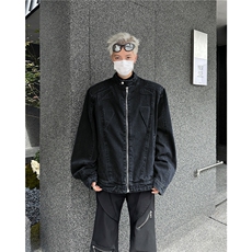 新款立体垫肩水洗牛仔外套痞帅立领工装夹克-NC956，男装夹克，星座1002-2