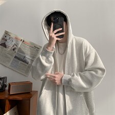 现货！WY827-尺码S-4XL-特P43-420g重磅纯色连帽卫衣宽松拉链外套，女装短外套，星座1811B