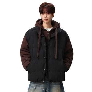 新款冬季羽绒棉服棉袄连帽假两件韩版宽松外套A436-2511-P85图片
