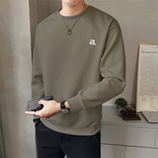 男款秋季新款圆领卫衣时尚潮流长袖套头卫T春秋打底上衣W8130-P45，男装T恤，电商A237