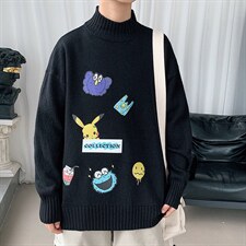 M18079-P45加绒P65半高领毛衣男士大码针织衫男毛线衣男线衫,男装针织衫/毛衣,电商A040