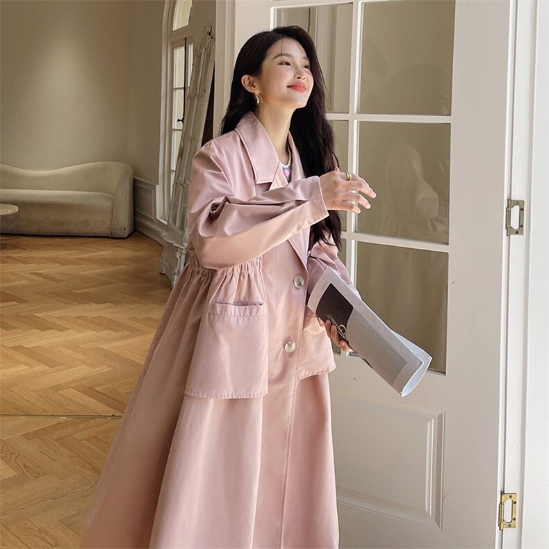【现货】2022秋新款oversize甜美风衣251-609-P155-K218,女装风衣,浙宝189