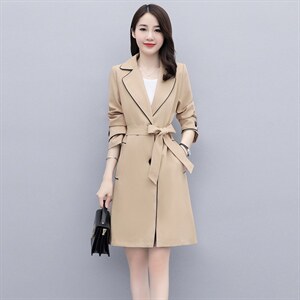 春秋风衣女中长款英伦风外套2025新款高端时尚百搭修身显瘦大衣，女装风衣，姿衣坊