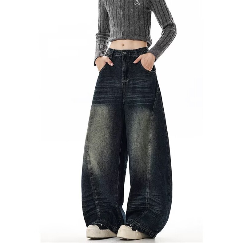 XZ-221-5/K1600/P50美式复古做旧水洗直筒阔腿拖地牛仔裤，男装牛仔裤，星座221-5