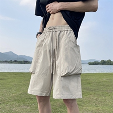 供视频~双层大口袋工装短裤防水面料A454特P35控55，男装牛仔裤，电商A309