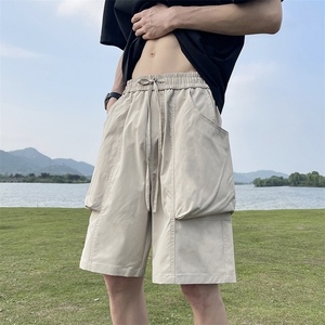 供视频~双层大口袋工装短裤防水面料A454特P35控55,小伙穿包臀裙穿搭图片