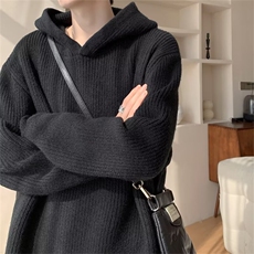 连帽毛衣男加厚美式复古针织衫秋冬慵懒风宽松情侣线衣MU844-p73，男装针织衫/毛衣，星座1008