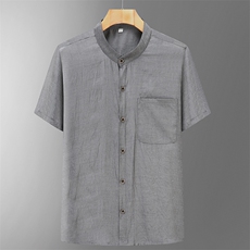 风唐装中年冰丝短袖衬衫男士夏装太极服宽松上衣CF2310-P45，男装衬衫，星座1105-3