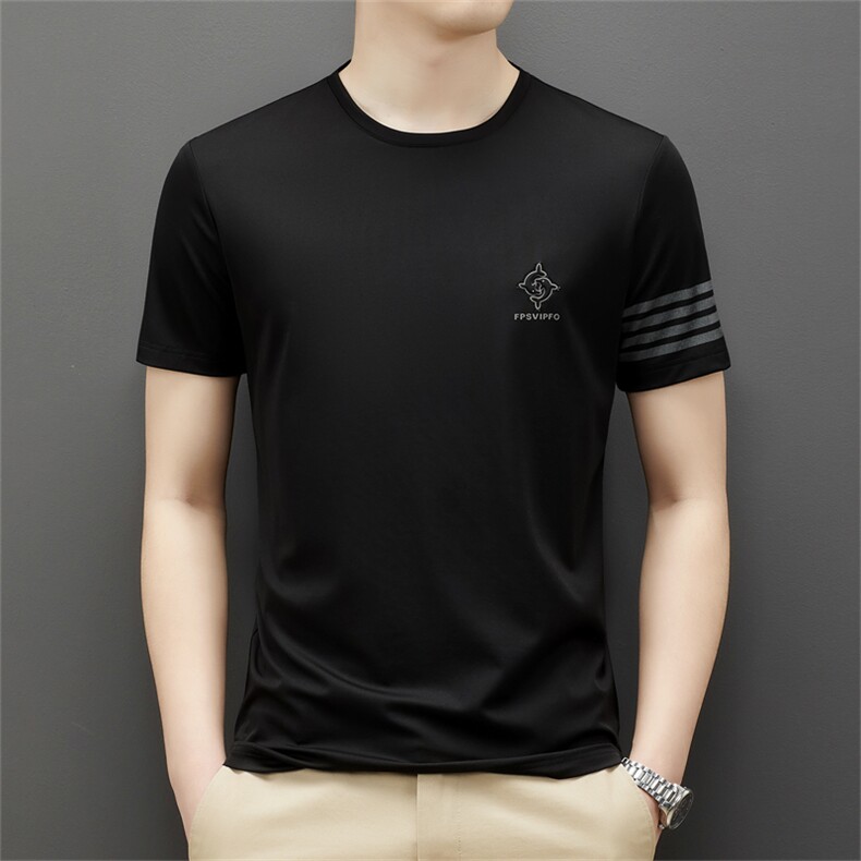 夏季新款男士短袖T恤时尚休闲条纹短袖T恤薄款半袖男装QS2070-P60,男装T恤,星座1105-3