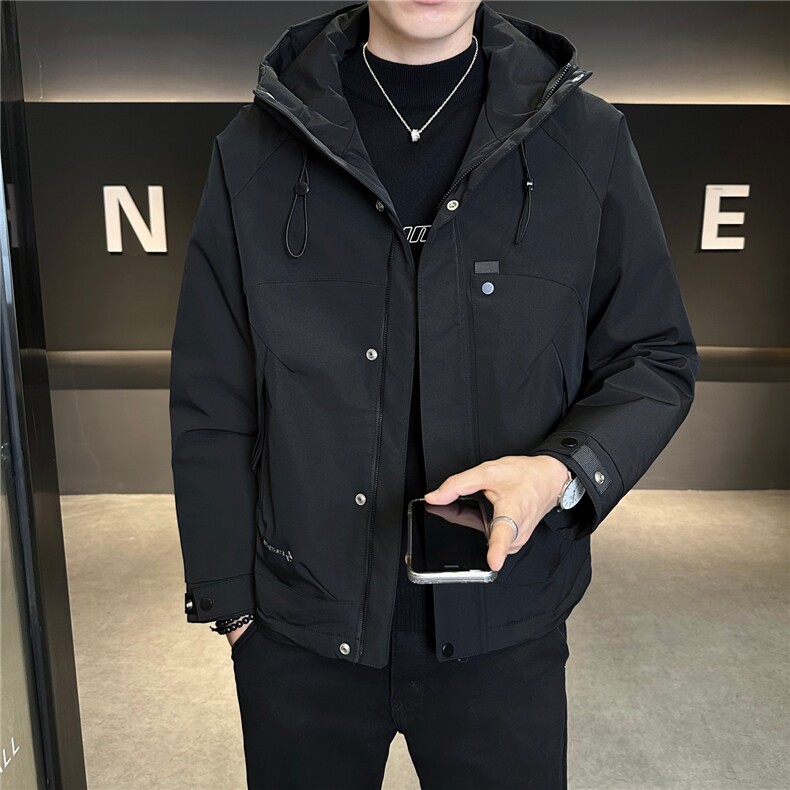 M21P1202025秋冬新款二棉加棉夹克连帽冲风衣男士外套棉服,男装风衣,星座414（原B263）