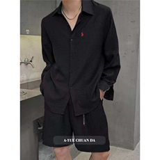 网图慎用夏季休闲衬衫松弛感老钱风慵懒简约长袖衬衫CS2519P45，男装衬衫，电商A128