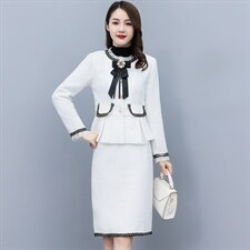 2025春秋新款小香风套装女高级感气质名媛短外套半身裙套裙两件套，女装套装/套裙，尚洛菲