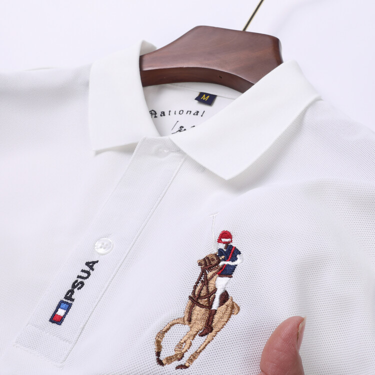 短袖T恤男翻领刺绣POLO衫夏季中年男士商务休闲纯色百搭上衣服,男装T恤,电商B212（原钱塘6029）