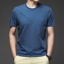 夏季2023新款短袖t恤中年爸爸男装商务休闲圆领上衣体恤，男装T恤，电商B212（原钱塘6029）