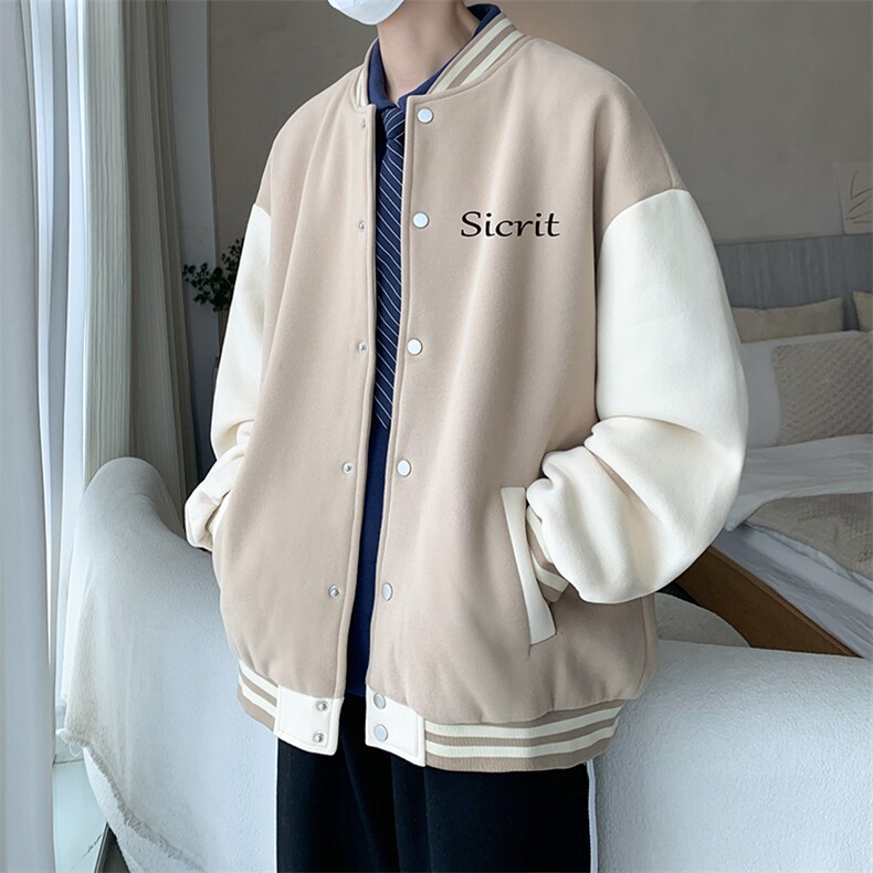 摇粒绒棒球服男大码开衫卫衣男夹克BF86098-P65,男装夹克,电商A040