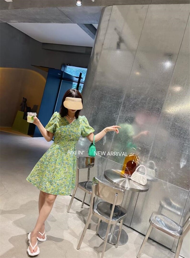 假日油画系女孩连衣裙，女装连衣裙，AND IN+