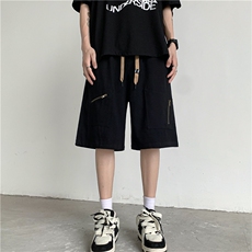复古日系抽绳工装短裤男夏季潮牌街头宽松百搭五分裤DK02211-P38，男装休闲裤，星座308B-2