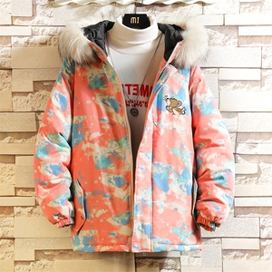 MC49132-P135 大毛领迷彩棉衣男大码加厚棉服男棉袄子 砖墙挂拍图片