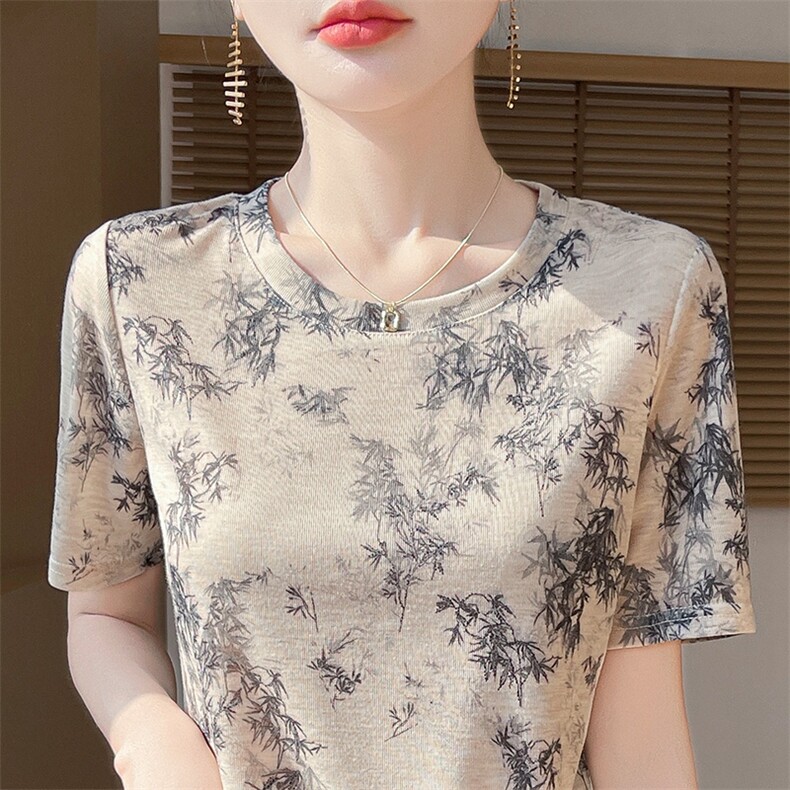 夏季轻薄短袖薄款宽松女针织衫V领短袖,针织衫/毛衣,绒宛羊绒