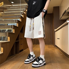 小熊拼接短裤男士休闲五分裤夏季直筒裤刺绣潮流A266-KZ707-P25，男装休闲裤，电商A266
