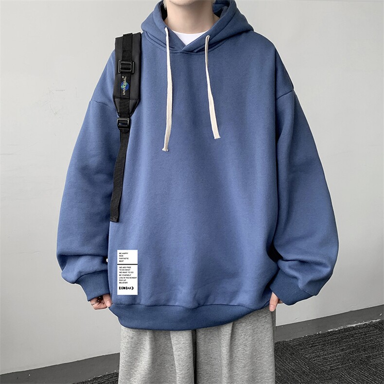 WY2045-P35纯棉连帽卫衣男大码运动帽衫宽松薄外套男,男装卫衣,电商A040