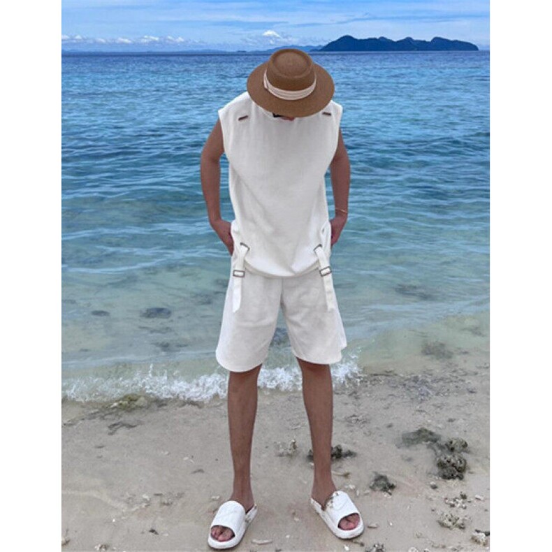 复古背心男士夏季新款纯色oversize宽松痞帅圆领无袖TA39,男装背心/马甲,星座1116A（原606A-3）