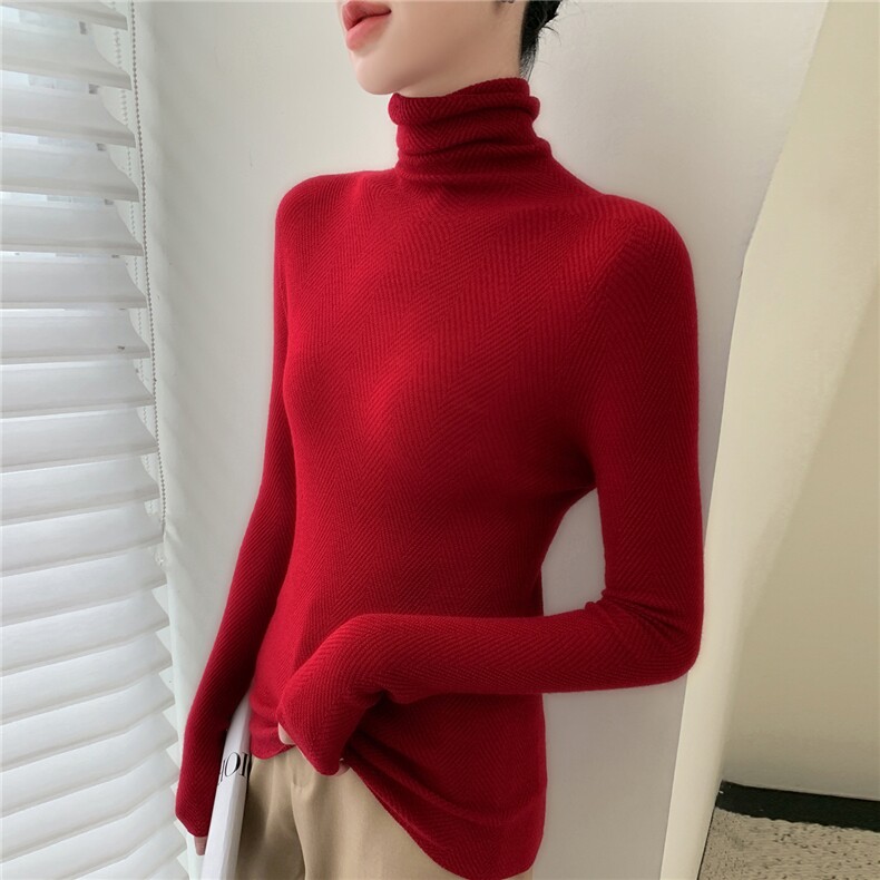 2025年秋季新款百搭扬子无缝人字纹堆堆领羊毛衫,女装羊毛衫,轻暖羊绒