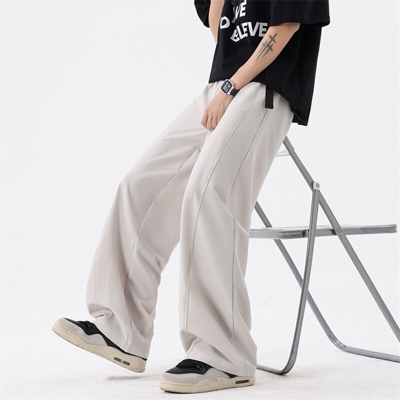 特批28数据款夏冰感夏季薄款直筒裤百搭垂感冰丝裤自带腰带KH920,男装休闲裤,电商A128