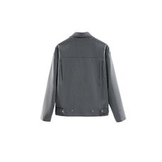 春季翻领短款拉链美式行政夹克宽松韩版工装外套-J2580特P85，男装夹克，电商B289
