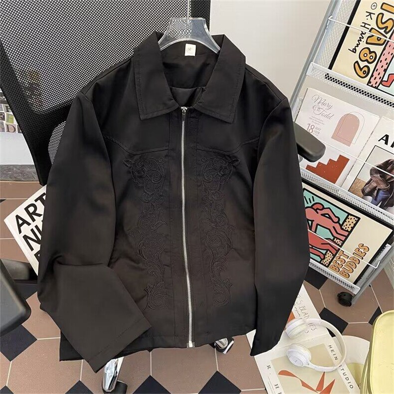 2025春雕花西部夹克高密刺绣热感面料外套浮雕休闲上衣W6509-P68,男装夹克,星座412-3