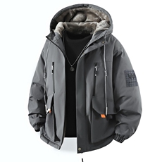 立体冬季外套加绒加厚潮牌夹克连帽宽松保暖派克服A436-D209-P80，男装夹克，电商A436
