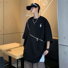五分袖标准潮流日系ins青春流行T恤夏季男印花潮圆领时尚潮牌，男装T恤，星座716-4