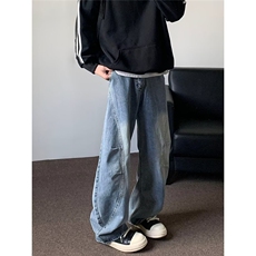 弯刀牛仔裤男士韩版潮流高街帅气百搭204冬季ins长裤RK2372-P47，男装牛仔裤，星座412-3