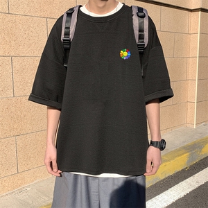 Q11101-P30 春夏季七分袖t恤男大码五分袖男短袖中袖图片