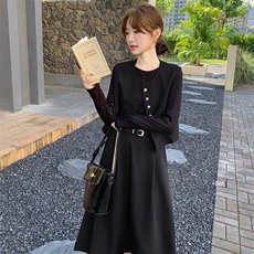 新款现货主推连衣裙马甲二件套9875-P155-K218，女装连衣裙，2C129
