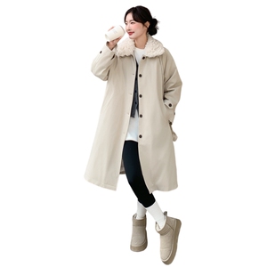 超好看羊羔毛拼接羽绒服女2025新款派克服2C227/3358/P285K418图片
