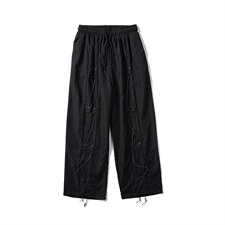 炸街裤子反光条纹夜跑裤男秋季vibe风设计感裤子运动长裤K240-p35，男装休闲裤，星座1008