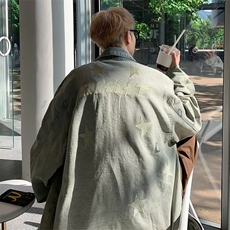 秋冬美式高街风男款外套上衣重磅星星刺牛仔水洗夹克JK10-P80，男装夹克，星座308B-2