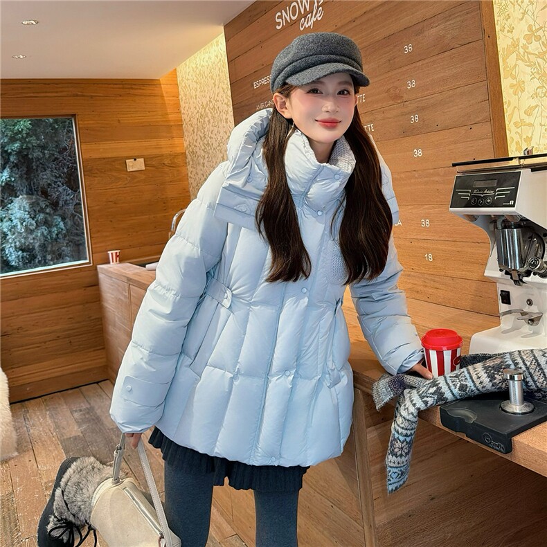 现货可推2025东装新款超大狐狸毛气质加厚白鸭绒中长款收腰羽绒服，女装羽绒服，苗苗