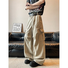 美式复古设计感工装裤男女宽松休闲vintage潮牌裤子WH3022-P63，男装休闲裤，星座1008