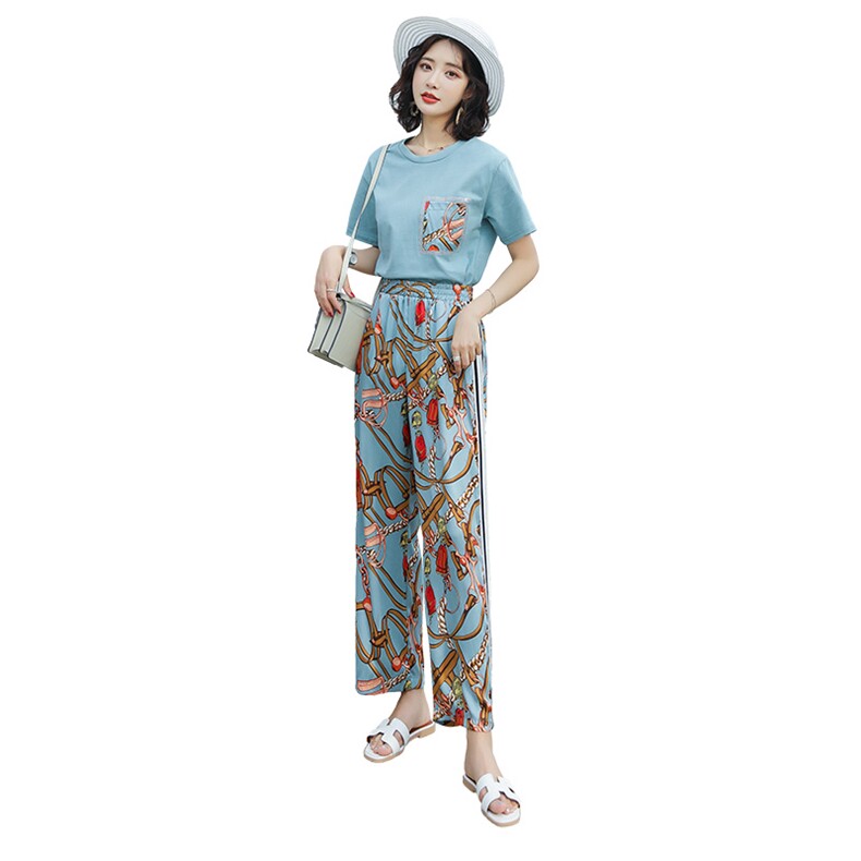 2021年夏季潮流时尚舒适简约个性拼色套装套裤,女装套装/套裙,瑶迪依秀