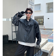 JK07-P108秋冬高街PU皮夹克男女休闲潮流外套，男装夹克，电商B327