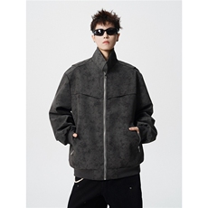 JK2561-特p85控15845%pu55%聚酯计外套男流拉链皮夹克男，男装夹克，电商B370