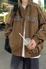 2025港风夜景字母印花宽松时尚立领防水夹克外套F345P65控88，男装夹克，电商A247