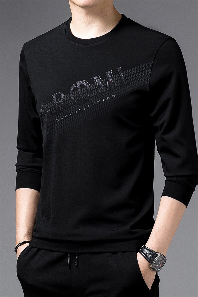 圆领卫衣服男士无帽宽松潮流春秋季新款打底衫长袖2023新款春装男,男装卫衣,电商B212（原钱塘6029）