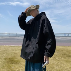 秋季潮机能风拉链连帽冲锋衣男女同款宽松休闲外套潮W5221-P60，男装夹克，星座512-2