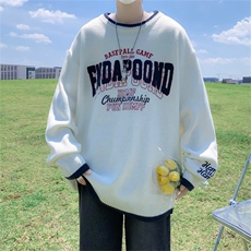 秋冬ins潮宽松情侣针织衫上衣新款复古慵懒风毛衣男W5954-P48，男装针织衫/毛衣，星座512-2