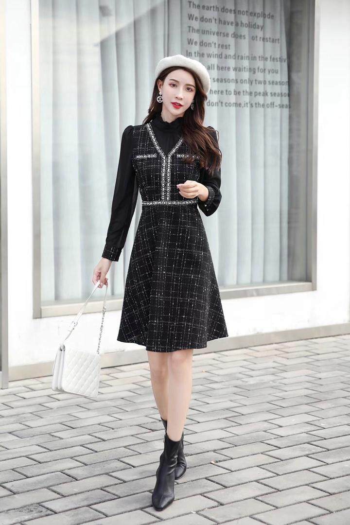 秋冬新款范儿连衣裙，女装连衣裙，牛牛原创