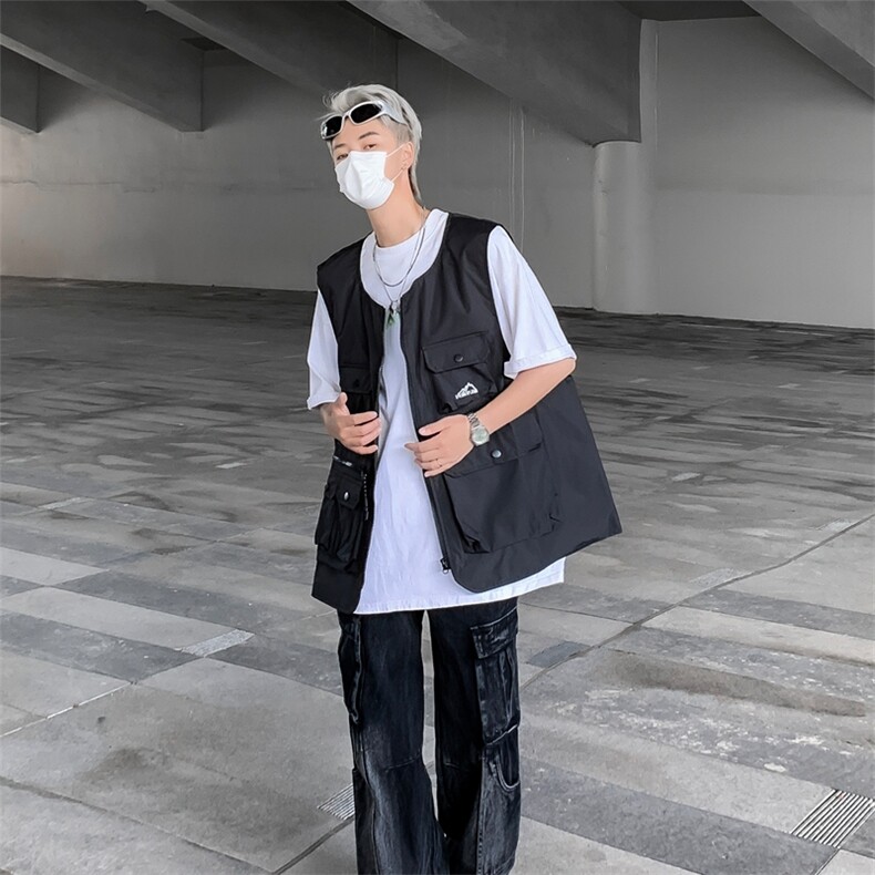 新款日系多口袋工装马甲潮牌美式机能风马甲外套,男装工装外套,星座410-6（原星座1304-1）